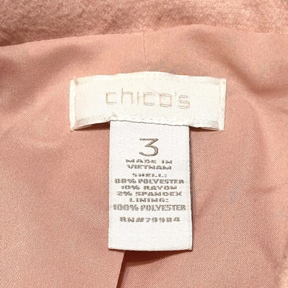 Chico’s Casey Plush Pink Jacket Size 3 / XL Soft Zip Front Cozy Chic Layering - Picture 4 of 8